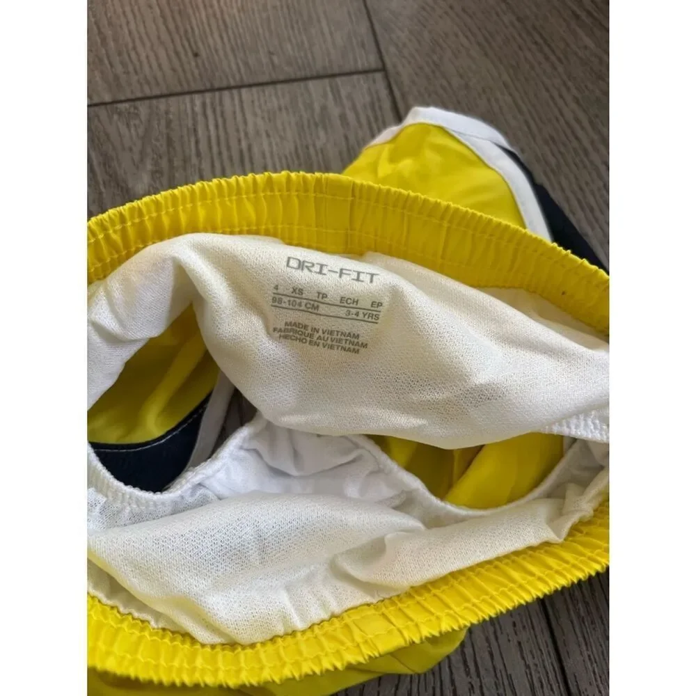 Nike Yellow & Blue Girls' Athletic Top + Shorts Set